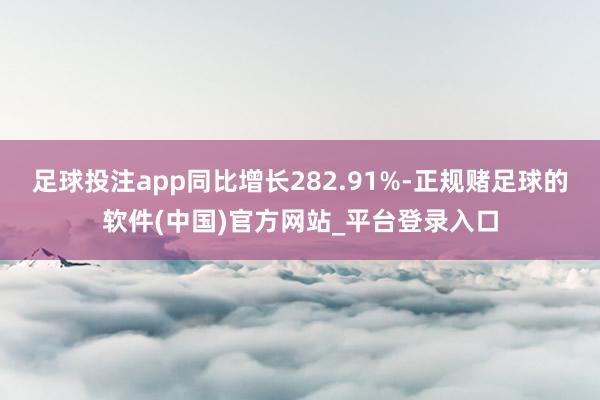 足球投注app同比增长282.91%-正规赌足球的软件(中国)官方网站_平台登录入口