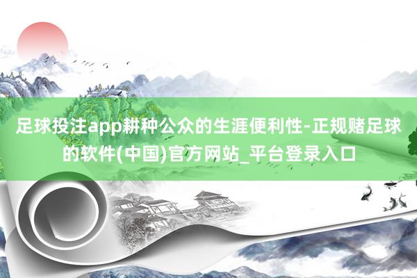 足球投注app耕种公众的生涯便利性-正规赌足球的软件(中国)官方网站_平台登录入口