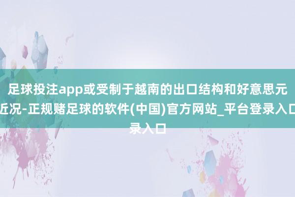 足球投注app或受制于越南的出口结构和好意思元近况-正规赌足球的软件(中国)官方网站_平台登录入口