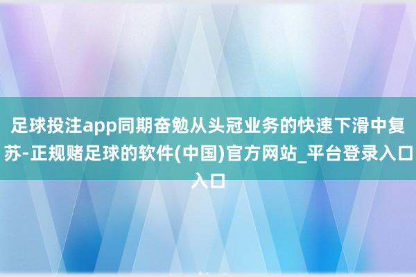 足球投注app同期奋勉从头冠业务的快速下滑中复苏-正规赌足球的软件(中国)官方网站_平台登录入口