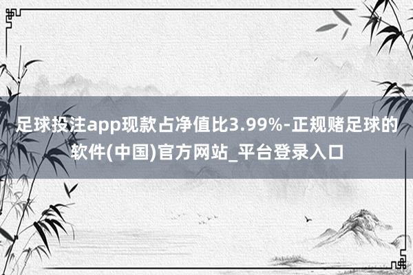 足球投注app现款占净值比3.99%-正规赌足球的软件(中国)官方网站_平台登录入口