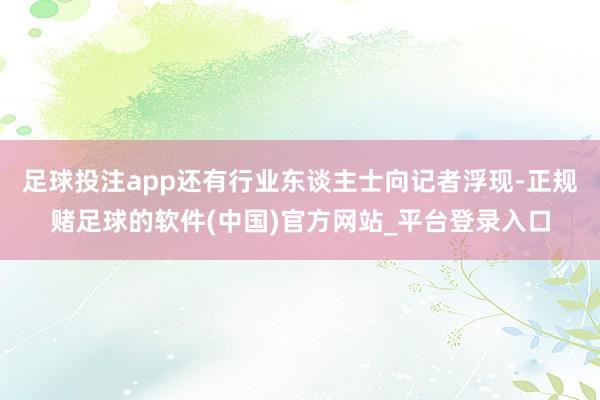 足球投注app还有行业东谈主士向记者浮现-正规赌足球的软件(中国)官方网站_平台登录入口