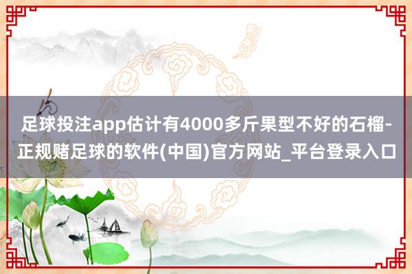 足球投注app估计有4000多斤果型不好的石榴-正规赌足球的软件(中国)官方网站_平台登录入口