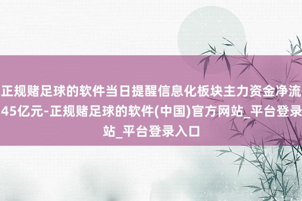 正规赌足球的软件当日提醒信息化板块主力资金净流出3.45亿元-正规赌足球的软件(中国)官方网站_平台登录入口