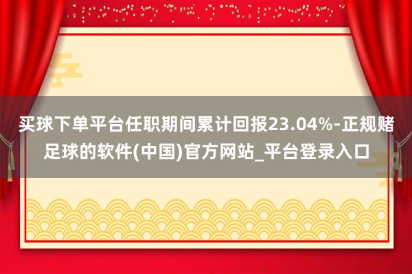 买球下单平台任职期间累计回报23.04%-正规赌足球的软件(中国)官方网站_平台登录入口