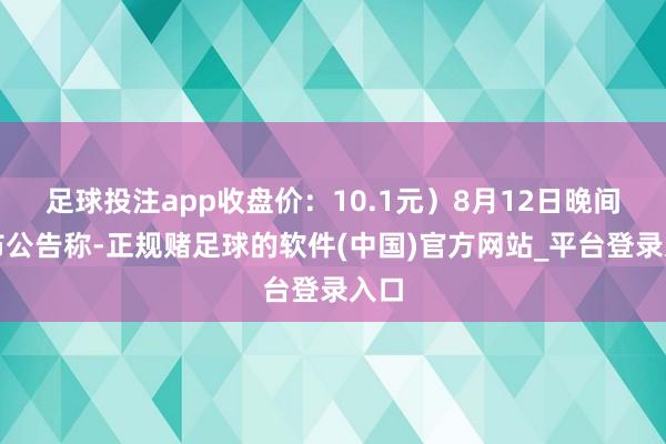 足球投注app收盘价：10.1元）8月12日晚间发布公告称-正规赌足球的软件(中国)官方网站_平台登录入口