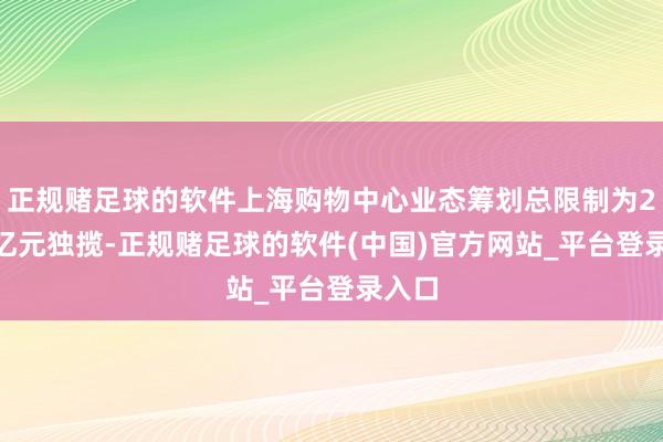 正规赌足球的软件上海购物中心业态筹划总限制为2000亿元独揽-正规赌足球的软件(中国)官方网站_平台登录入口