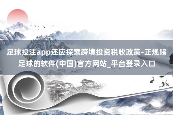 足球投注app还应探索跨境投资税收政策-正规赌足球的软件(中国)官方网站_平台登录入口