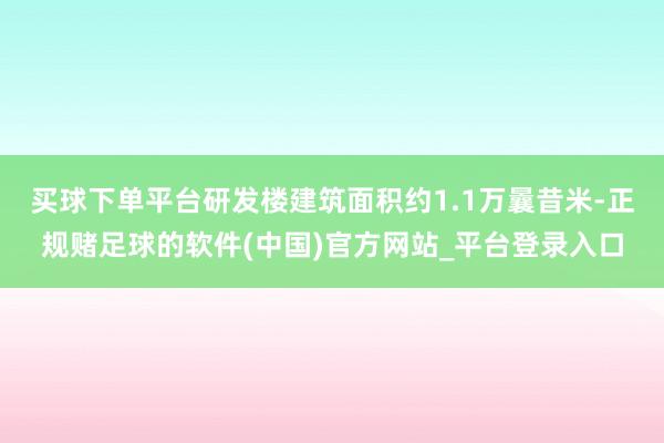 买球下单平台研发楼建筑面积约1.1万曩昔米-正规赌足球的软件(中国)官方网站_平台登录入口