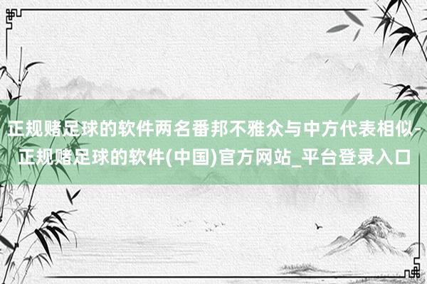 正规赌足球的软件两名番邦不雅众与中方代表相似-正规赌足球的软件(中国)官方网站_平台登录入口