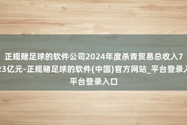 正规赌足球的软件公司2024年度杀青贸易总收入75.23亿元-正规赌足球的软件(中国)官方网站_平台登录入口